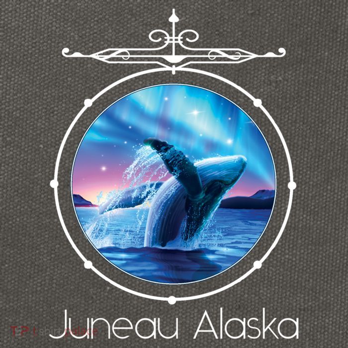 Juneau Alaska Whale Watching Aurora Borealis Souvenir Gift Cotton Canvas Backpack