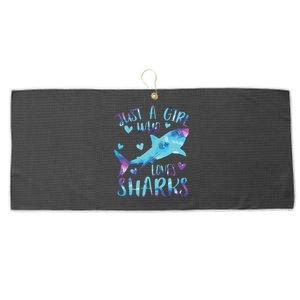 Just A Who Loves Sharks Galaxy Shark Lover Theme Large Microfiber Waffle Golf Towel