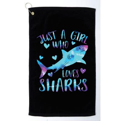 Just A Who Loves Sharks Galaxy Shark Lover Theme Platinum Collection Golf Towel