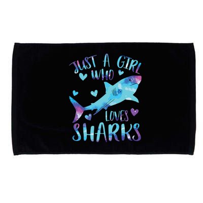 Just A Who Loves Sharks Galaxy Shark Lover Theme Microfiber Hand Towel