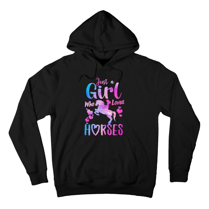 Just A Who Loves Horses Riding Cute Horse Hoodie