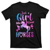 Just A Who Loves Horses Riding Cute Horse T-Shirt