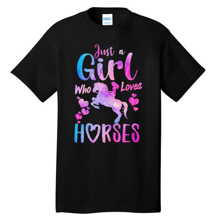 Just A Who Loves Horses Riding Cute Horse Tall T-Shirt