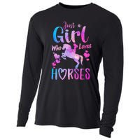 Just A Who Loves Horses Riding Cute Horse Cooling Performance Long Sleeve Crew