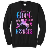 Just A Who Loves Horses Riding Cute Horse Tall Sweatshirt