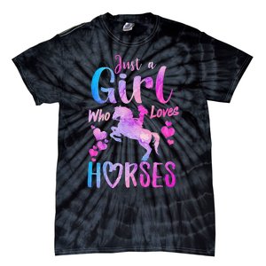 Just A Who Loves Horses Riding Cute Horse Tie-Dye T-Shirt