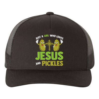 Just A Who Loves Jesus And Pickles Christian Pickles Yupoong Adult 5-Panel Trucker Hat