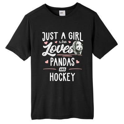 Just A Who Loves Pandas And Hockey Gift Gift Tall Fusion ChromaSoft Performance T-Shirt