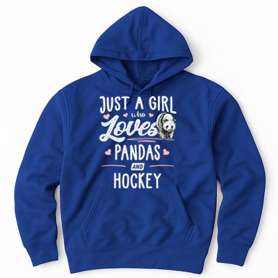 Just A Who Loves Pandas And Hockey Gift Gift Hoodie