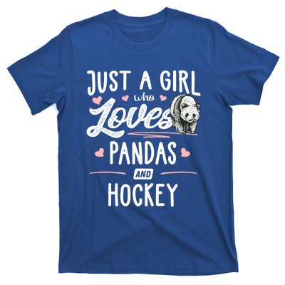 Just A Who Loves Pandas And Hockey Gift Gift T-Shirt