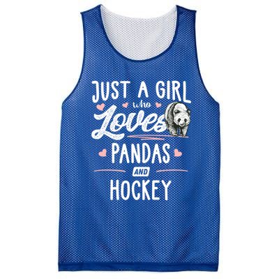 Just A Who Loves Pandas And Hockey Gift Gift Mesh Reversible Basketball Jersey Tank