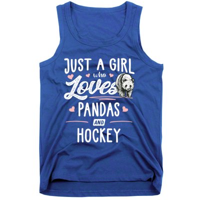 Just A Who Loves Pandas And Hockey Gift Gift Tank Top