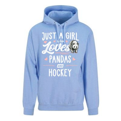 Just A Who Loves Pandas And Hockey Gift Gift Unisex Surf Hoodie