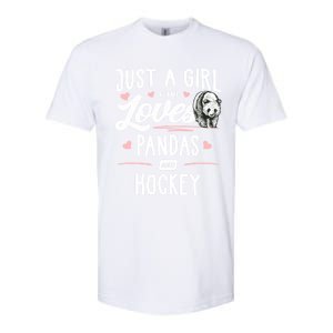 Just A Who Loves Pandas And Hockey Gift Gift Softstyle CVC T-Shirt