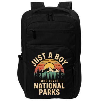 Just A Who Loves National Parks Retro Nature Vintage Impact Tech Backpack