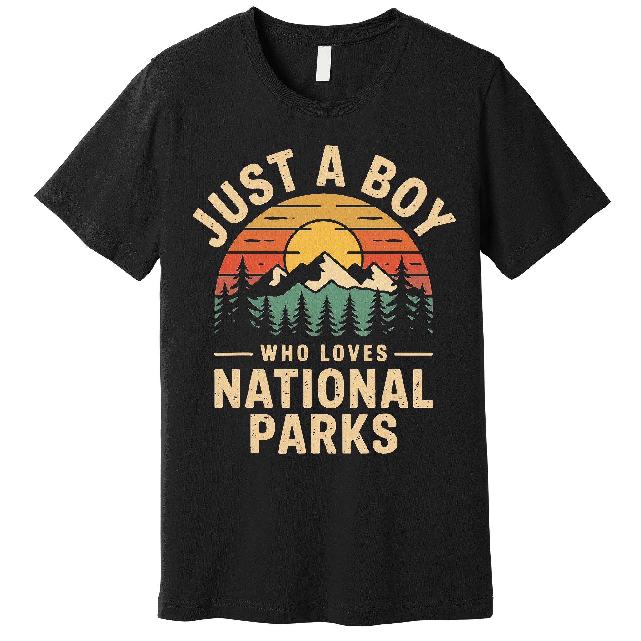 Just A Who Loves National Parks Retro Nature Vintage Premium T-Shirt