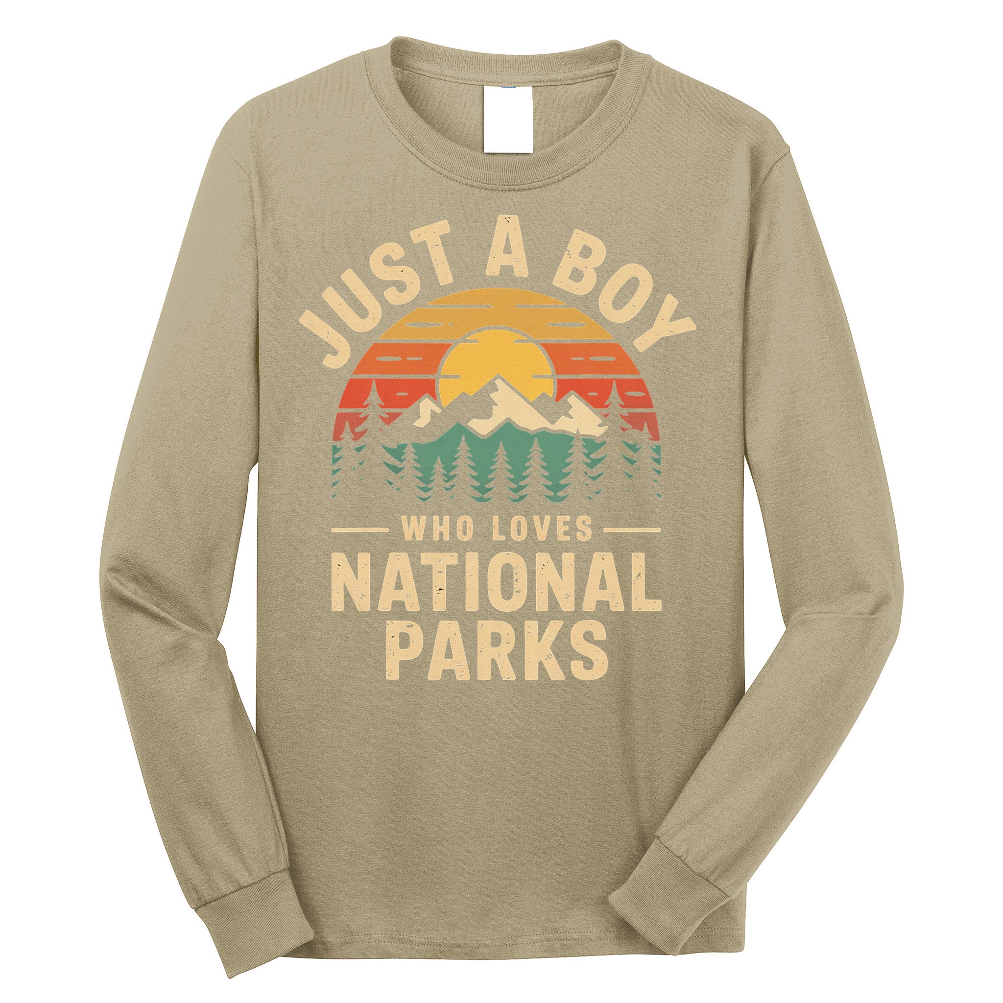 Just A Who Loves National Parks Retro Nature Vintage Long Sleeve Shirt