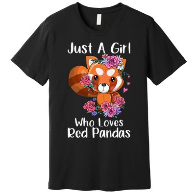 Just A Who Loves Red Pandas Funny Red Panda Premium T-Shirt