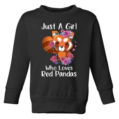 Just A Who Loves Red Pandas Funny Red Panda Toddler Sweatshirt