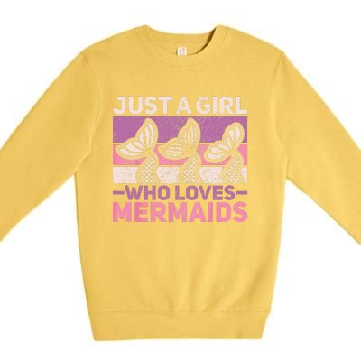 Just A Who Loves Mermaids Mermaid Birthday Party Outfit Premium Crewneck Sweatshirt