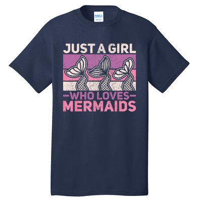 Just A Who Loves Mermaids Mermaid Birthday Party Outfit Tall T-Shirt