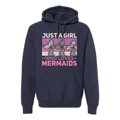 Just A Who Loves Mermaids Mermaid Birthday Party Outfit Premium Hoodie