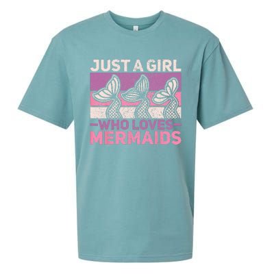 Just A Who Loves Mermaids Mermaid Birthday Party Outfit Sueded Cloud Jersey T-Shirt