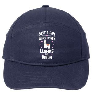 Just A Who Loves Llamas And Birds Gift 7-Panel Snapback Hat