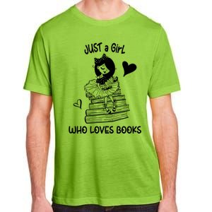 Just A Who Loves Books Reading Book Cute Heart Bookish Gift Adult ChromaSoft Performance T-Shirt