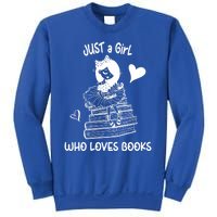 Just A Who Loves Books Reading Book Cute Heart Bookish Gift Sweatshirt