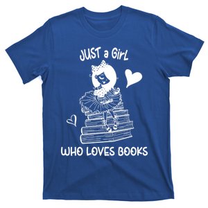 Just A Who Loves Books Reading Book Cute Heart Bookish Gift T-Shirt