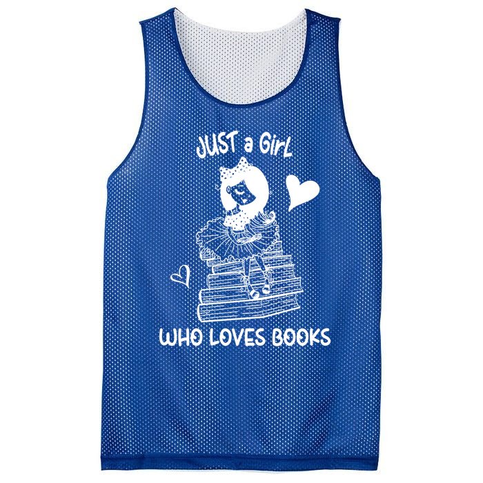 Just A Who Loves Books Reading Book Cute Heart Bookish Gift Mesh Reversible Basketball Jersey Tank