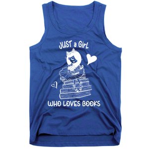 Just A Who Loves Books Reading Book Cute Heart Bookish Gift Tank Top