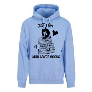 Just A Who Loves Books Reading Book Cute Heart Bookish Gift Unisex Surf Hoodie