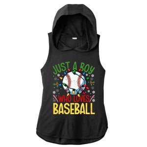 Just A Who Loves Baseball Christmas Lights Snowflakes Meaningful Gift Ladies PosiCharge Tri-Blend Wicking Draft Hoodie Tank