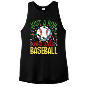 Just A Who Loves Baseball Christmas Lights Snowflakes Meaningful Gift Ladies PosiCharge Tri-Blend Wicking Tank