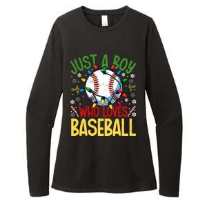 Just A Who Loves Baseball Christmas Lights Snowflakes Meaningful Gift Womens CVC Long Sleeve Shirt