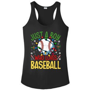 Just A Who Loves Baseball Christmas Lights Snowflakes Meaningful Gift Ladies PosiCharge Competitor Racerback Tank