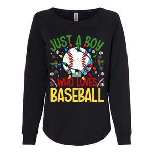 Just A Who Loves Baseball Christmas Lights Snowflakes Meaningful Gift Womens California Wash Sweatshirt