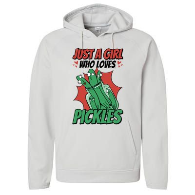 Just A Who Loves Pickles Pickles Lover Great Gift Performance Fleece Hoodie