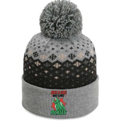 Just A Who Loves Pickles Pickles Lover Great Gift The Baniff Cuffed Pom Beanie