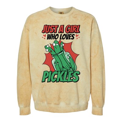 Just A Who Loves Pickles Pickles Lover Great Gift Colorblast Crewneck Sweatshirt