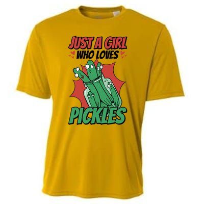 Just A Who Loves Pickles Pickles Lover Great Gift Cooling Performance Crew T-Shirt