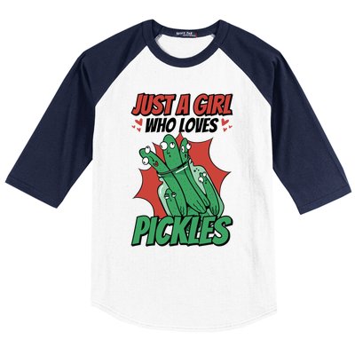 Just A Who Loves Pickles Pickles Lover Great Gift Baseball Sleeve Shirt