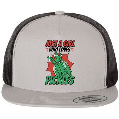 Just A Who Loves Pickles Pickles Lover Great Gift Flat Bill Trucker Hat