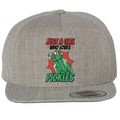 Just A Who Loves Pickles Pickles Lover Great Gift Wool Snapback Cap