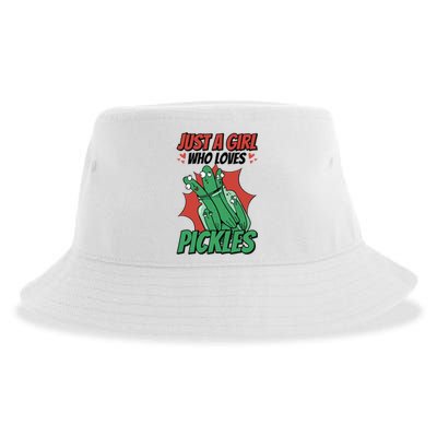 Just A Who Loves Pickles Pickles Lover Great Gift Sustainable Bucket Hat