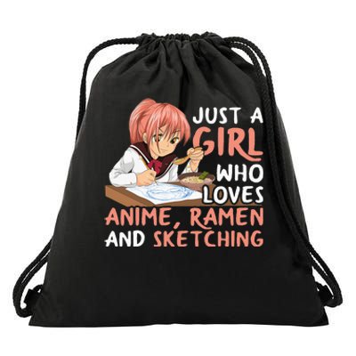 Just A  Who Loves Anime Ra And Sketching Japan Anime Drawstring Bag