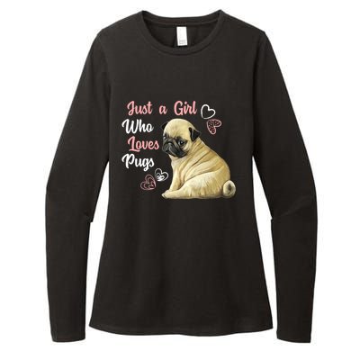 Just A Who Loves Pugs Pug Dog Lover Gift Cute Pug Great Gift Womens CVC Long Sleeve Shirt