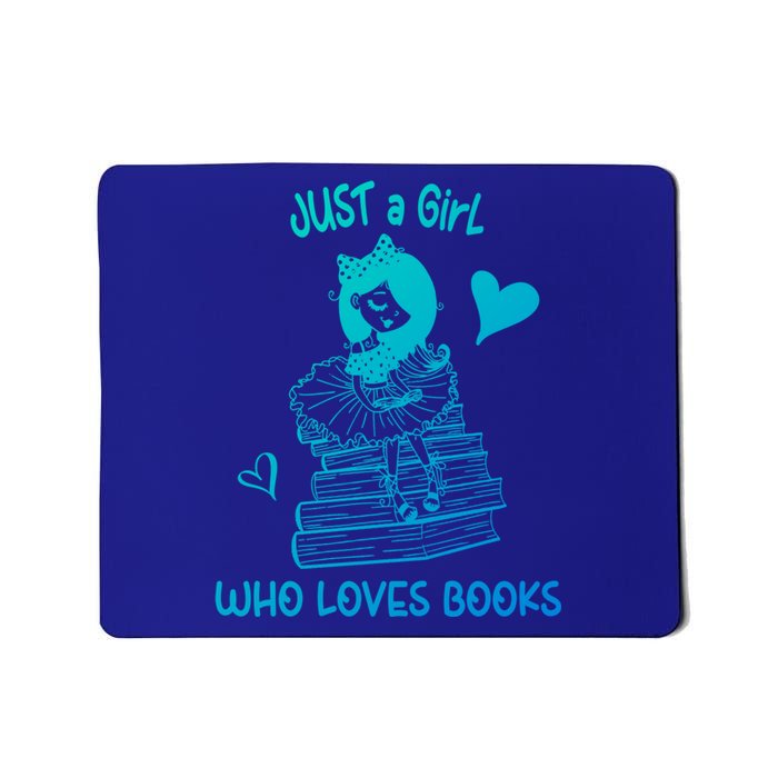 Just A Who Loves Books Reading Book Cute Heart Bookish Gift Mousepad